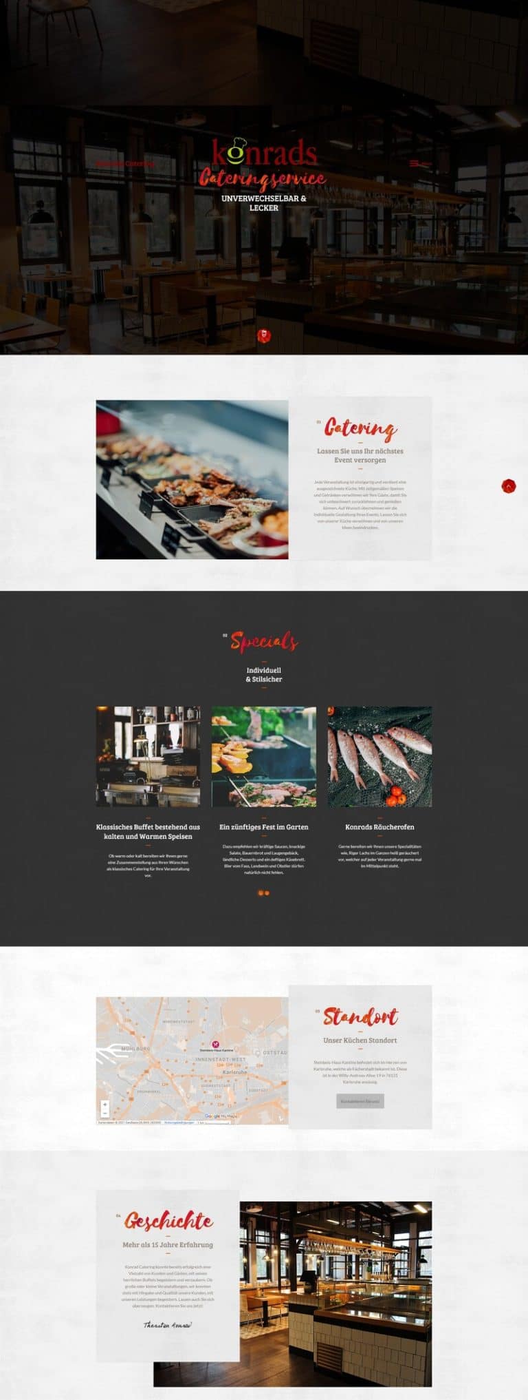 Konrads Cateringservice erstellte Website