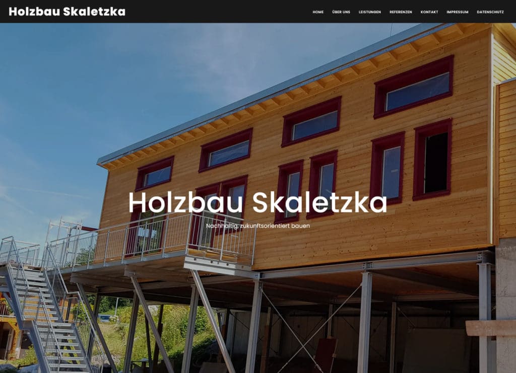 Webdesign Straubenhardt für Holzbau Skaletzka
